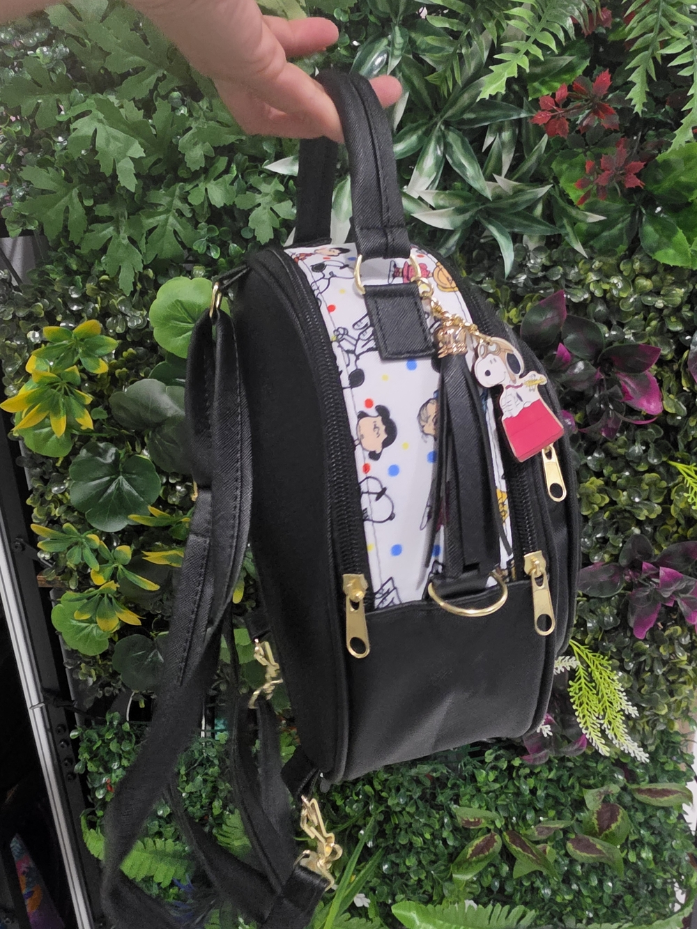 Peanuts Snoopy Black Mini Backpack Bag - Picture 6 of 8